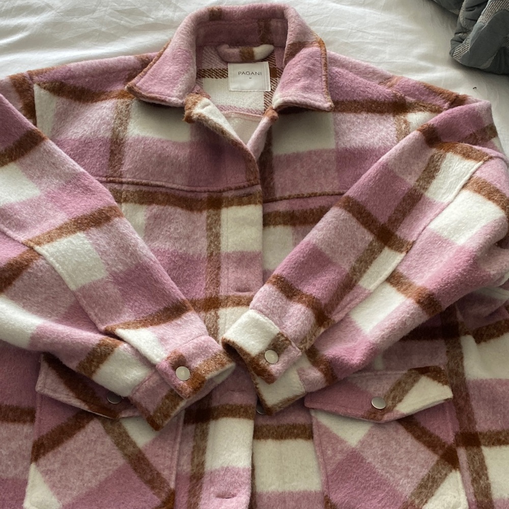 Pagani Pink and Brown Checkered Jacket
